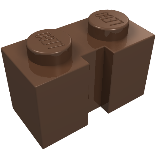 Lego Brick Special 1 x 2 with Groove / Brown