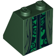 Lego Brick Sloped 65° 2 x 2 x 2 with Bottom Tube and Professor McGonagall Robe Print / Dark Green