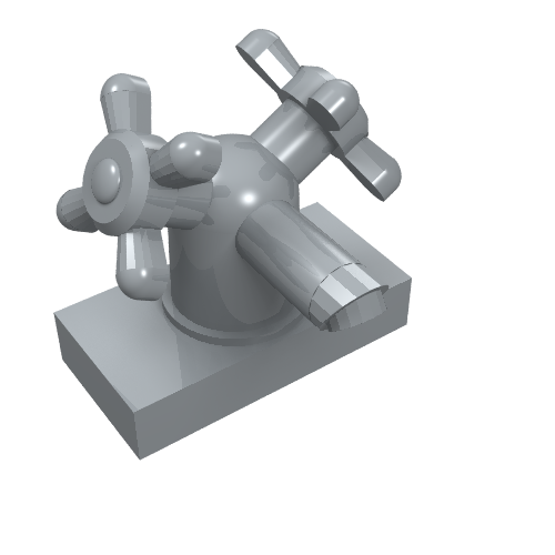 Lego Tap 1 x 2 with Dual Handles / Pearl Light Gray