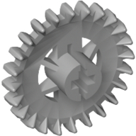 Lego Technic Gear 24 Tooth Crown with Reinforcements [New Style] / Light Bluish Gray