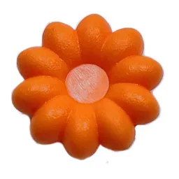 Clikits Icon, Flower 2 x 2 Small, 10 Petals with Pin [Frosted] / Orange