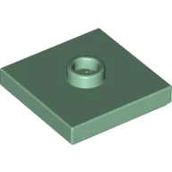 Plate Special 2 x 2 with Groove and Center Stud (Jumper) / Sand Green