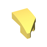 Lego Brick Wedged, Curved 2 x 1 with Stud Notch Left / Bright Light Yellow