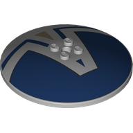 Lego Dish 8 x 8 Inverted [Radar], Solid Studs with Dark Blue Hatch print