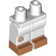 Lego Hips and White Legs with Nougat Feet and Ankles and Tan Patch on Right Leg print / White