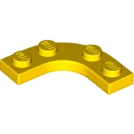 Plate Round Corner 3 x 3 with 2 x 2 Round Cutout / Yellow