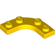 Lego Plate Round Corner 3 x 3 with 2 x 2 Round Cutout / Yellow