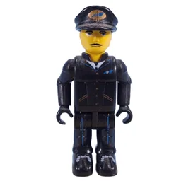 Juniors Midifig, Airplane Pilot with Black Pants, Black Shirt and Black Cap with Logo / Black