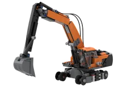 Orange Construction Excavator
