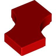 Lego Tile Special 2 x 2 with 2 Quarter Round Cutouts / Red