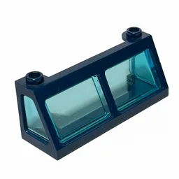 Windscreen 2 x 6 x 2 Train with Trans-Light Blue Glass