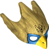 Mask Bird (Eagle) with Yellow Beak and Blue Eyes Print / Pearl Gold