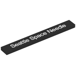 Tile 1 x 8 with 'Seattle Space Needle' Print / Black