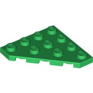 Lego Wedge Plate 4 x 4 Cut Corner / Green