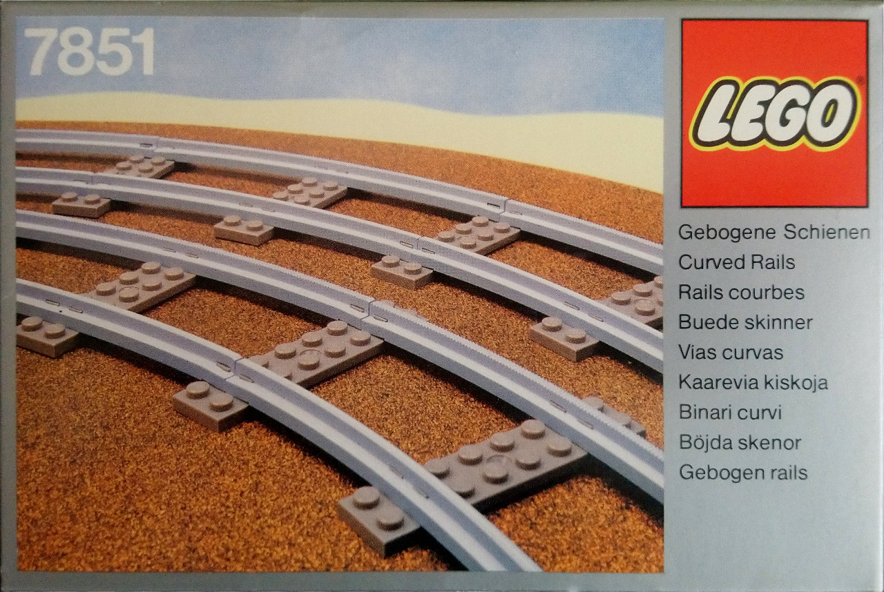 Lego 8 Curved Rails Gray 4.5v