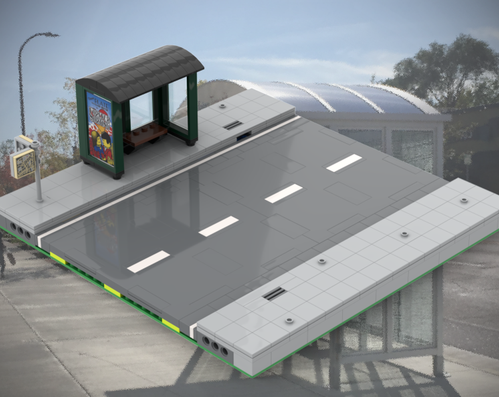 Lego MILS Road - Straight Bus Stop