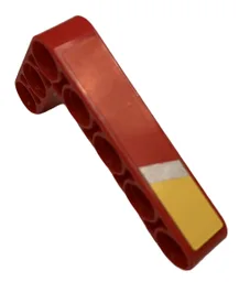 Technic, Liftarm, Modified Bent Thick L-Shape 3 x 5 with Silver and Yellow Stripes Pattern Model Right Side (Sticker) - Set 9396