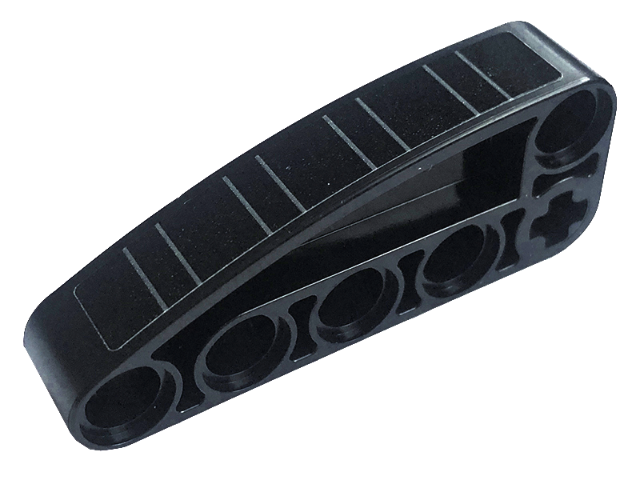 Lego Technic, Liftarm, Modified L-Shape Quarter Ellipse Thick 2 x 5 with Silver Stripes Pattern (Sticker) - Set 42136