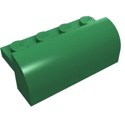 Brick Curved 2 x 4 x 1 1/3 / Green