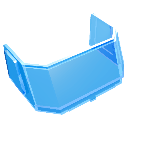 Lego Glass for Windscreen 4 x 6 x 4 Cab with Hinge [Fits 45406] / Trans-Medium Blue