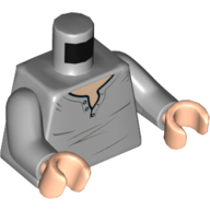 Lego Torso Shirt with Light Nougat Neck Print, Light Bluish Gray Arms, Light Nougat Hands / Light Bluish Gray