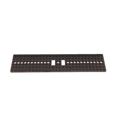Lego Vehicle Base, Train 6 x 28 with Two 1 x 2 Openings [11 Round Holes Each End and 1 Round Hole at Center] / Black