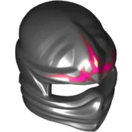 Wrap with Forehead Ridge and Dark Pink and Magenta Energy Print / Black
