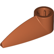 Lego Technic Tooth 1 x 3 with Axle Hole [Rounded Underside] / Dark Orange