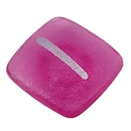 Clikits Icon, Square 2 x 2 Small with Pin and Silver 'I' Print / Trans-Dark Pink
