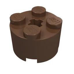 Brick Round 2 x 2 with Axle Hole / Brown