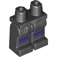 Hips and Black Legs with Silver Buckle and Chain, Dark Purple Knee Pads, Dark Bluish Gray Toes (Ultra Violet) / Black