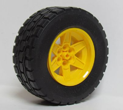 Lego Wheel 56mm D. x 34mm Technic Racing Medium, 6 Pin Holes with Black Tire 94.3 x 38 R (15038 / 92912)