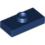 Lego Plate Special 1 x 2 with 1 Stud with Groove (Jumper) / Dark Blue