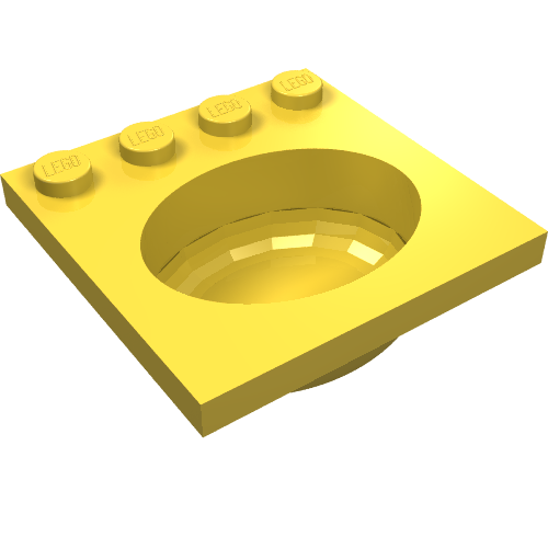 Lego Sink 4 x 4 with Elliptical Basin / Yellow