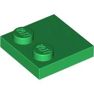 Plate Special 2 x 2 with Only 2 studs / Green
