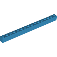 Lego Brick 1 x 16 / Dark Azure