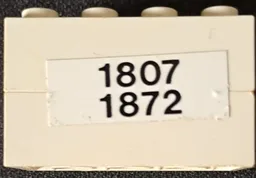 Stickered Assembly 4 x 2 x 2 with Black '1807' and '1872' Pattern (Sticker) - Set 1592