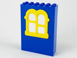 Fabuland, Building, 2 x 6 x 7 with Window, Rectangular Yellow