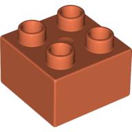 Lego Duplo Brick 2 x 2 / Bright Reddish Orange
