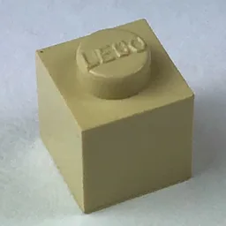 Modulex Brick 1 x 1 with LEGO on Stud / Modulex Ochre Yellow