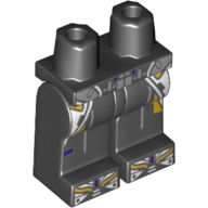Lego Hips and Black Legs with Dark Purple/White/Yellow Black Panther Armor print / Black