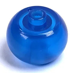 Pen Bead, Round Orb / Trans-Dark Blue