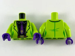 Torso Jacket, Black Shirt and Dark Purple Tie with Lime Question Mark Pattern / Lime Arms / Dark Purple Hands