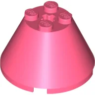 Cone 4 x 4 x 2, Axle Hole [Plain] / Coral