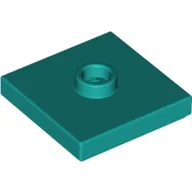 Plate Special 2 x 2 with Groove and Center Stud (Jumper) / Dark Turquoise