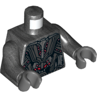 Lego Torso Armor Robot with Light Bluish Gray Panels and Red Lights Print, Pearl Titanium Arms, Dark Bluish Gray Hands / Pearl Titanium