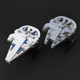 Desk display Micro Falcon. Both versions in one package