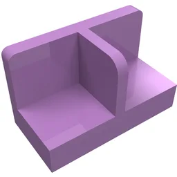 Panel 1 x 2 x 1 with Rounded Corners and Central Divider / Medium Lavender