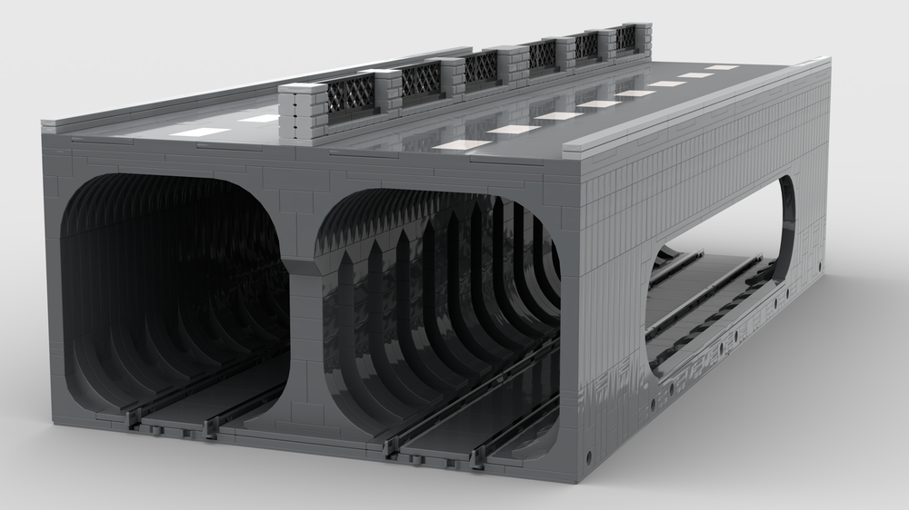 Lego Subway system with road and hole fot the view