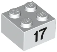 Brick 2 x 2 with Black "17" Print